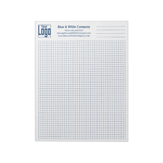 Bloc De Notas Company Logo Blue Grid Graph (Lado Izquierdo)