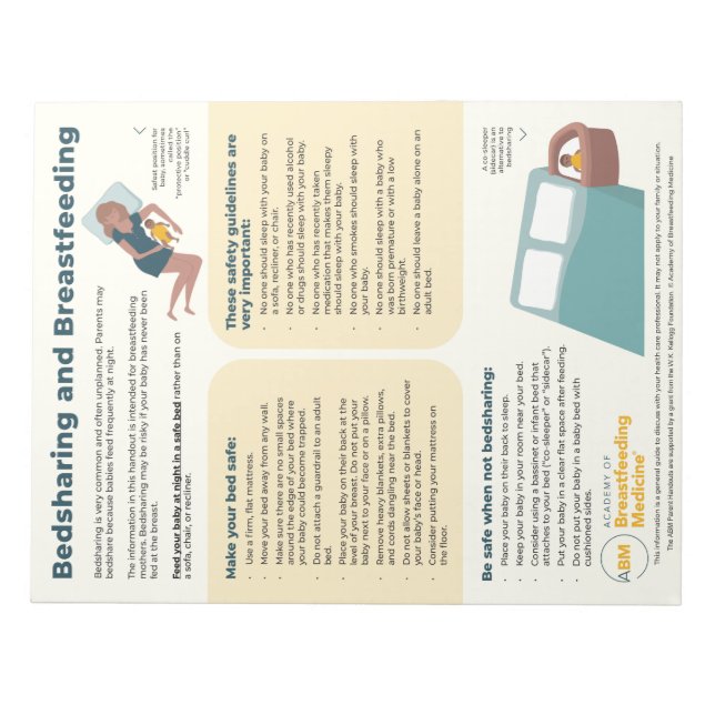 Bloc De Notas Compartir cama y amamantar desechable (inglés) (Frente)