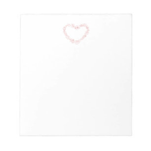 Bloc De Notas Compromiso del corazón floral rosa
