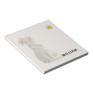 Bloc De Notas COMPRUEBA Gato Blanco MEO con Auriculares – Person