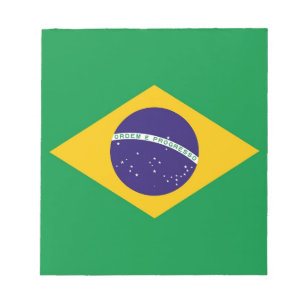 Bloc de notas con bandera de Brasil