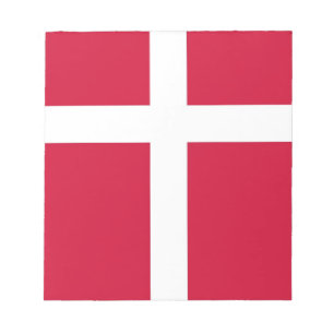 Bloc de notas con bandera de Dinamarca