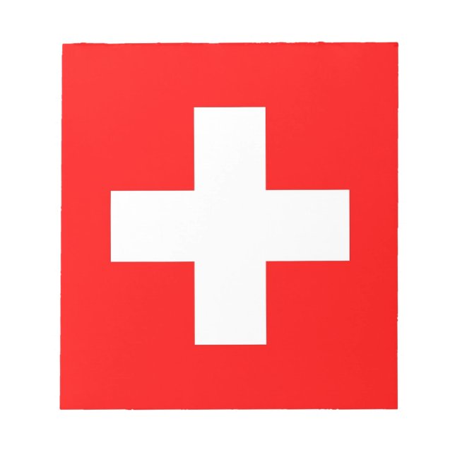 Bloc de notas con bandera de Suiza (Frente)