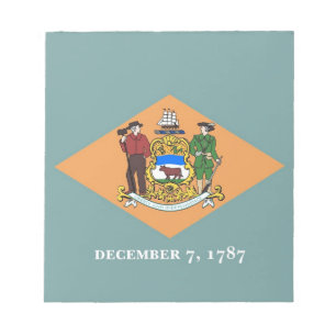 Bloc de notas con bandera del estado de Delaware