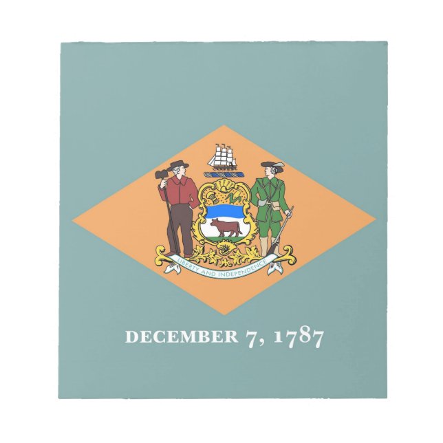 Bloc de notas con bandera del estado de Delaware (Frente)