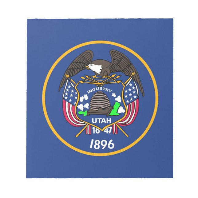 Bloc de notas con bandera del estado de Utah (Frente)