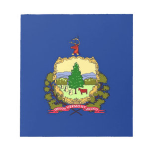 Bloc de notas con bandera del estado de Vermont