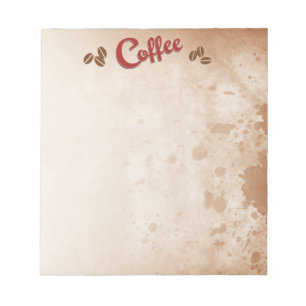 Bloc de notas con café