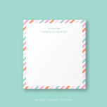 Bloc de notas con color personalizado<br><div class="desc">Este Bloc de notas personalizado de color rojo vivo muestra un delicioso patrón diagonal rayado en vivos tonos rosa, verde y naranja. Perfecto para anotar notas, ideas o recordatorios, este bloc de notas le agrega un toque de diversión a sus tareas diarias. Personalizar con tu nombre, deja la "nota de"...</div>