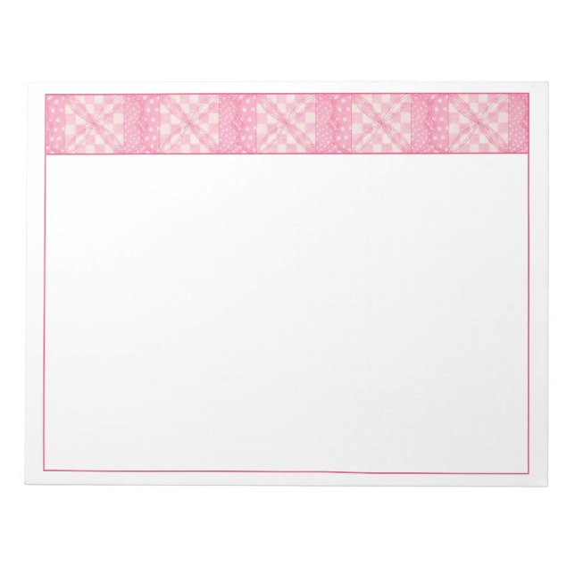 Bloc de notas con CORAZÓN ROSA 11x8.5 (Frente)