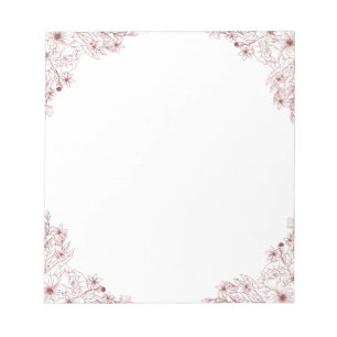 Bloc de notas con flores elegante - 5,5" x 6"