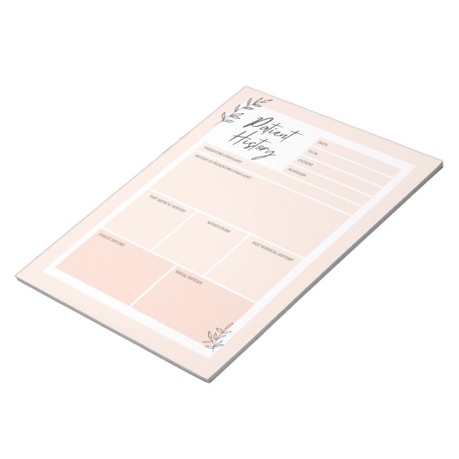 Bloc de notas con historial médico rosa (Lado Derecho)