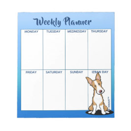 Bloc de notas con horario semanal de Ibiza