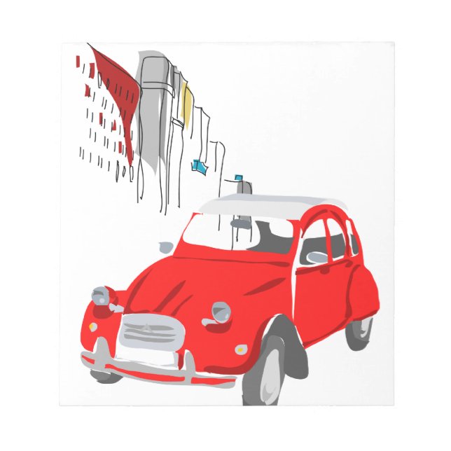 Bloc de notas con Ilustracion Citroen 2 CV (Frente)