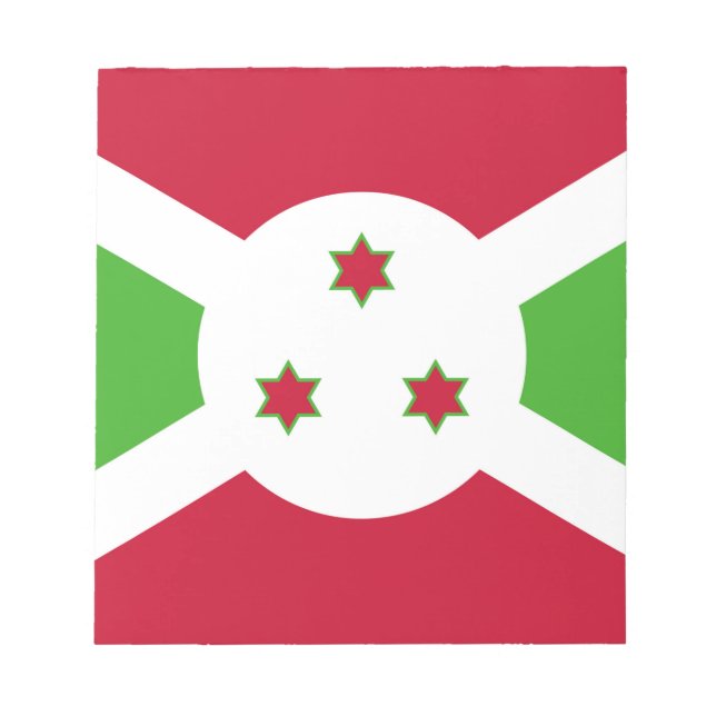 Bloc de notas con la bandera de Burundi (Frente)
