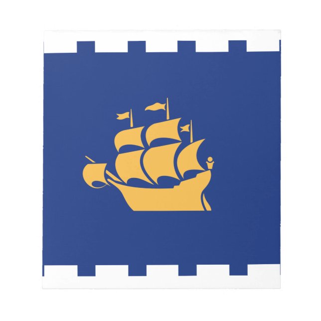 Bloc de notas con la bandera de la ciudad de Quebe (Frente)