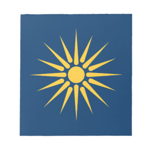 Bloc de notas con la bandera de Macedonia, Grecia