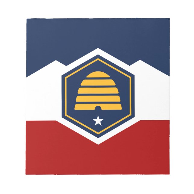 Bloc de notas con la bandera de Utah, EE. UU. (Frente)