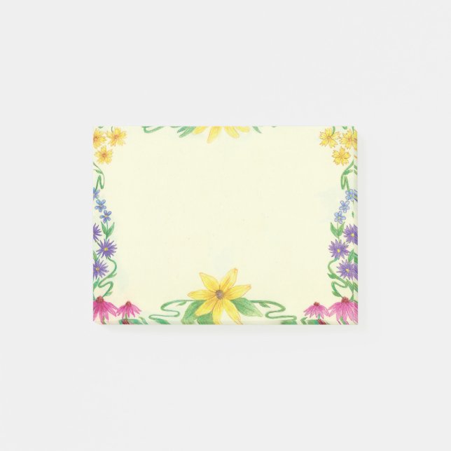 Bloc de notas con marco floral (Anverso)