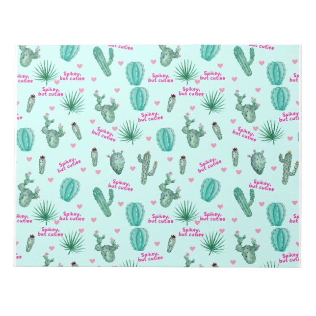 Bloc de notas con patrón de Cactus Cute (Frente)