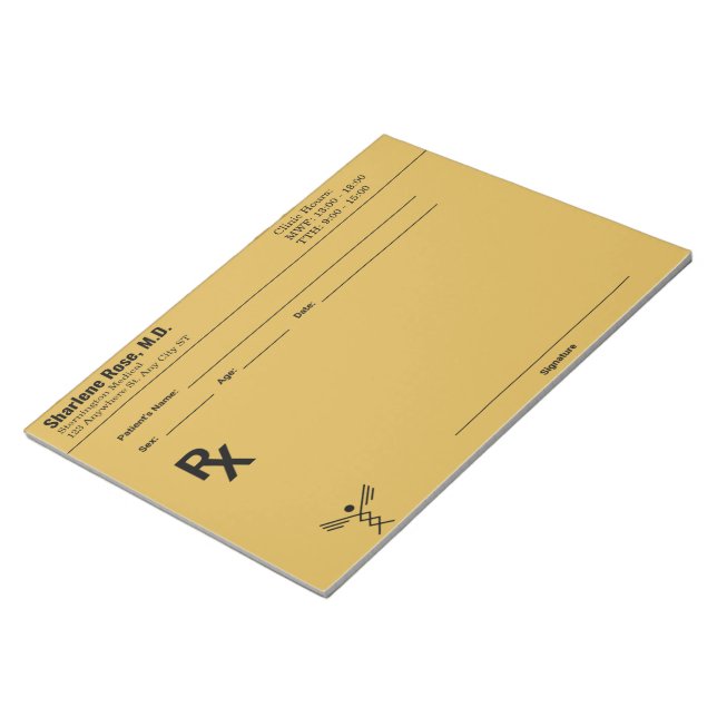 Bloc de notas con receta para personalizados - Méd (Lado Derecho)