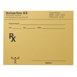 Bloc de notas con receta para personalizados - Méd