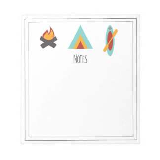 Bloc de notas con tema de camping