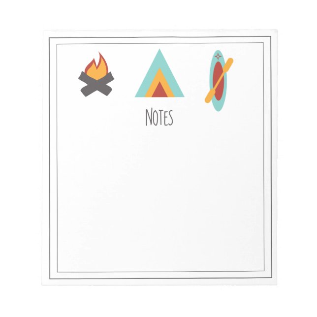 Bloc de notas con tema de camping (Frente)