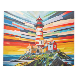 Bloc De Notas Concepto de faro Resumen Colorido Paisaje Mar