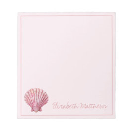 Bloc De Notas Concha de mar rosa costera personalizada