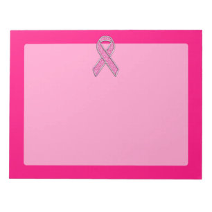 Bloc De Notas Conciencia ceñida cromo de la cinta del rosa del