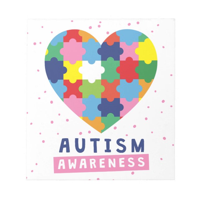 Bloc De Notas conciencia del autismo rosa (Frente)