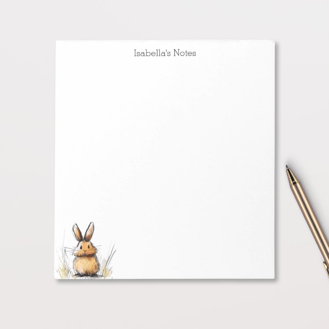 Bloc De Notas Conejito Marrón Bonito Boceto Personalizado (Subido por el creador)