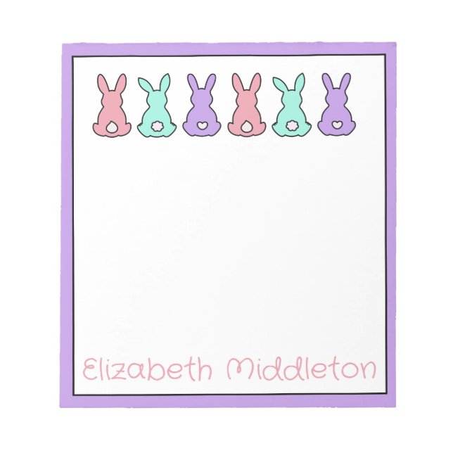 Bloc De Notas Conejito Oriental Colorido Personalizado (Frente)