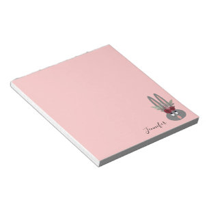 Bloc De Notas Conejo de Pascua Rosa Cute Personalizado