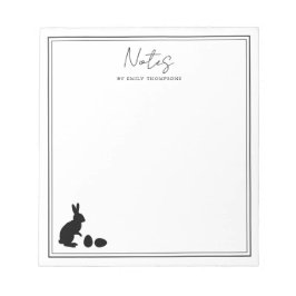 Bloc De Notas Conejo minimalista y huevos en Pascua moderna negr