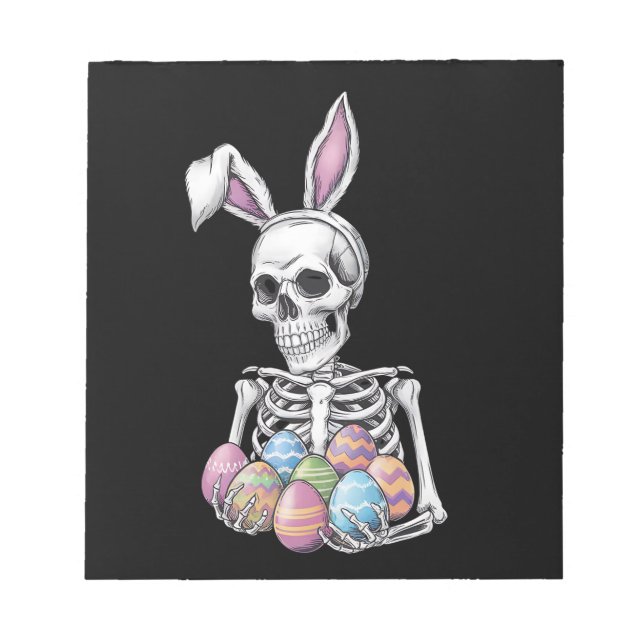 Bloc De Notas Conejo Skeleton con huevos de Pascua Conejo Funny (Frente)
