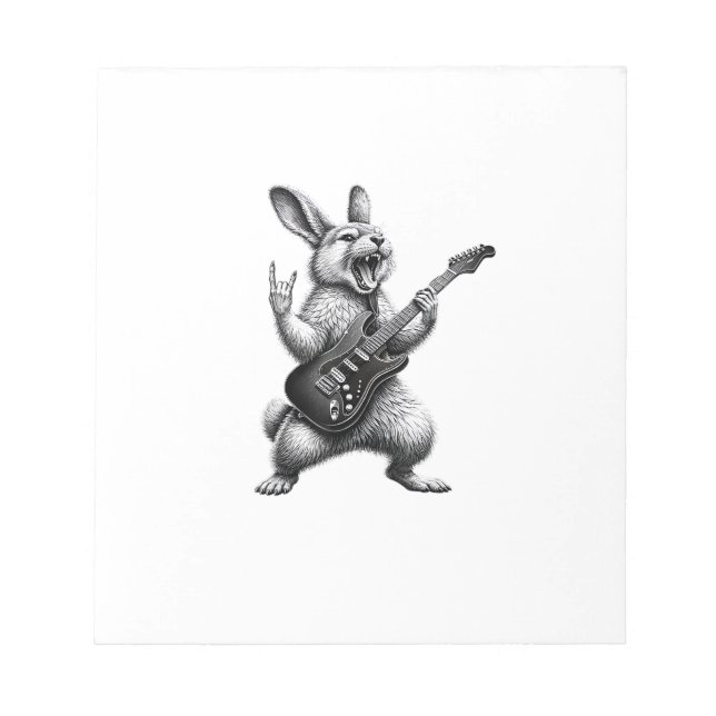 Bloc De Notas Conejo tocando guitarra estrella de rock Amante de (Frente)