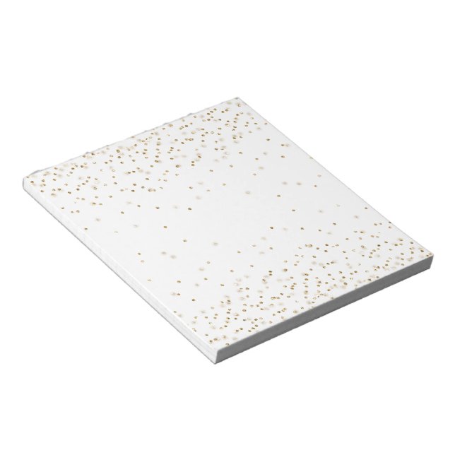 Bloc De Notas Confeti brillo de oro blanco     (Lado Derecho)