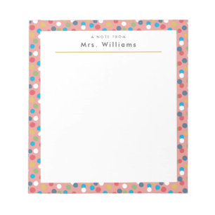 Bloc De Notas Confetti Dots Teacher Notepad