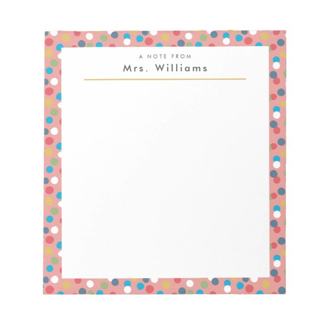 Bloc De Notas Confetti Dots Teacher Notepad (Frente)