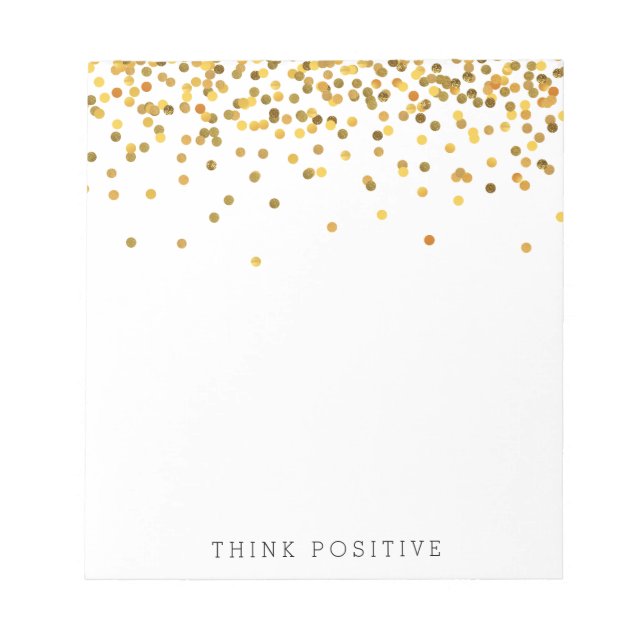 Bloc De Notas Confetti Gold Think Positive (Frente)
