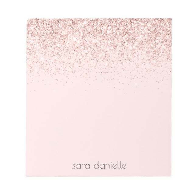 Bloc De Notas Confetti Purpurina de espuma rosada, personalizado (Frente)