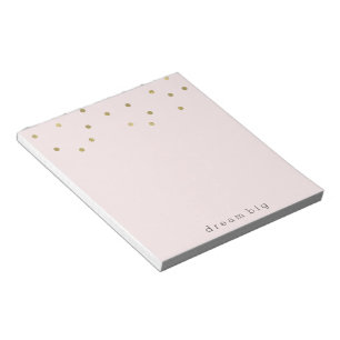 Bloc De Notas Confetti rosado Rubor Gold Sparkle Inspirador