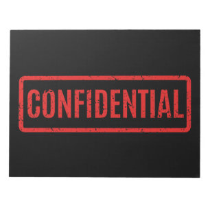 Bloc de notas confidencial con marca negra