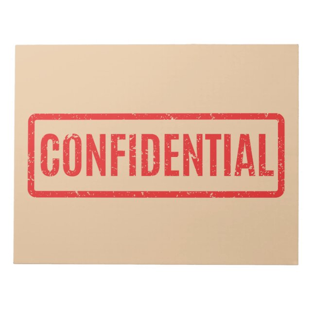 Bloc de notas confidencial marcado (Frente)