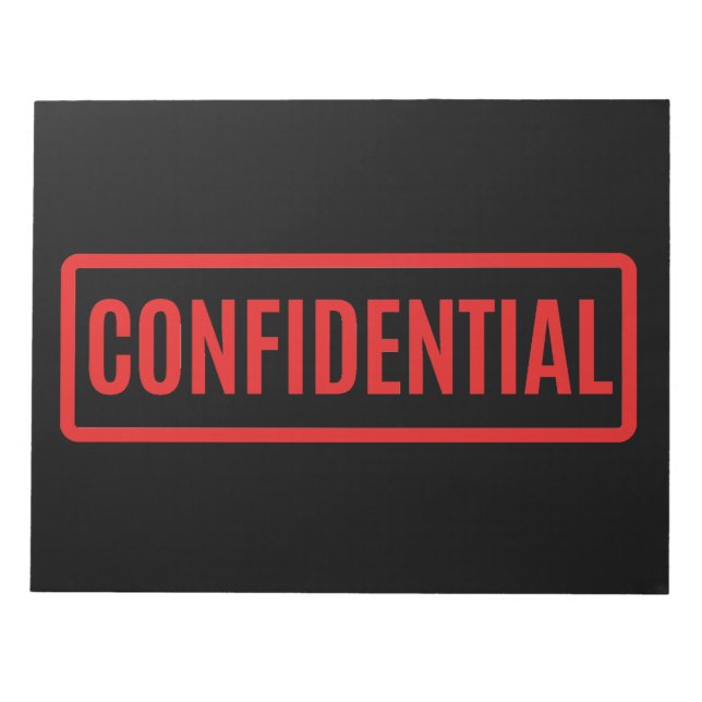 Bloc De Notas Confidencial negro (Frente)