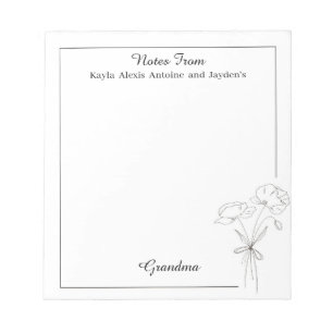 Bloc De Notas Conjunto floral de papel estacional personalizado 