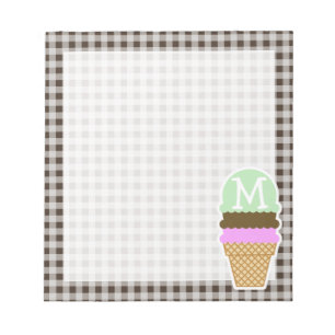 Bloc De Notas Cono de helado en la guinga de Brown del Bistre