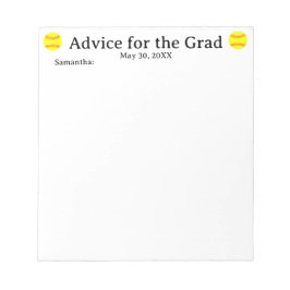 Bloc De Notas Consejo de Softball para el Grad